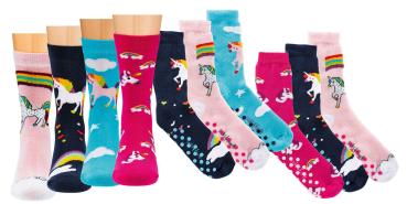 6 Paar TippTexx 24 Kinder ABS Stoppersocken Einhorn